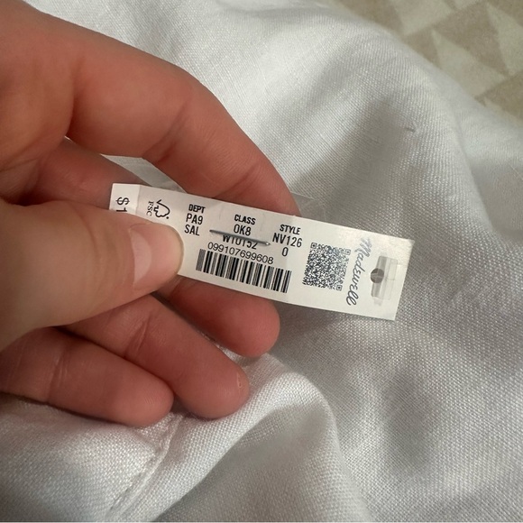 Madewell The Zoe Relaxed Wide Pant in 100% Linen salt - Picture 5 of 5